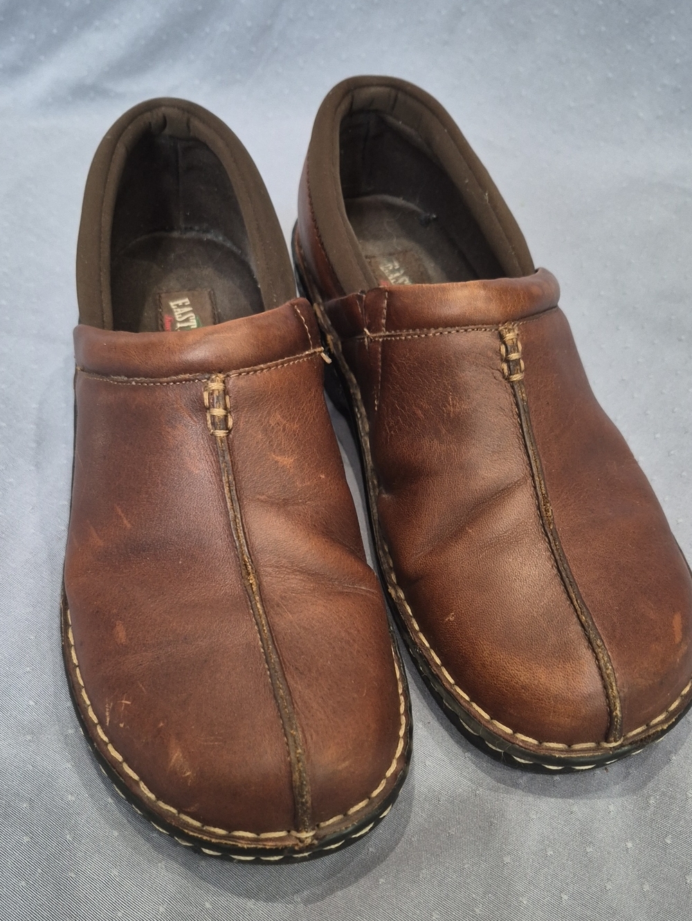 Eastland Womens 10 Kelsey Brown Leather Slip-On Loafers Cabincore School Office